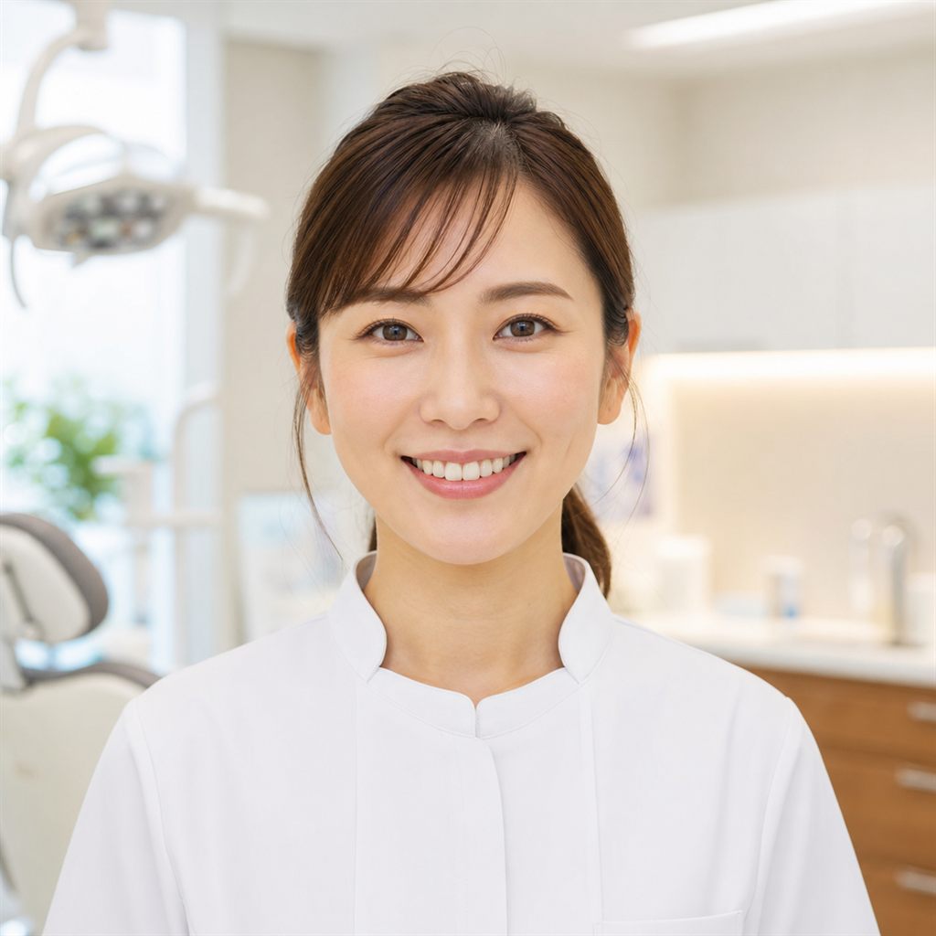 笑顔で診療にあたる院長の日高まどか